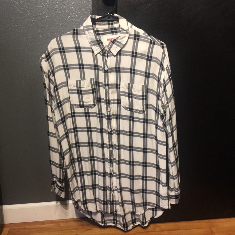 Men's Flannel Black White